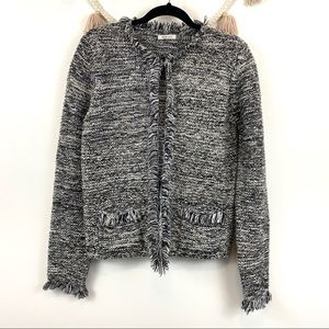Maude Vivante Fringe Knit Cardigan Sweater SZ S